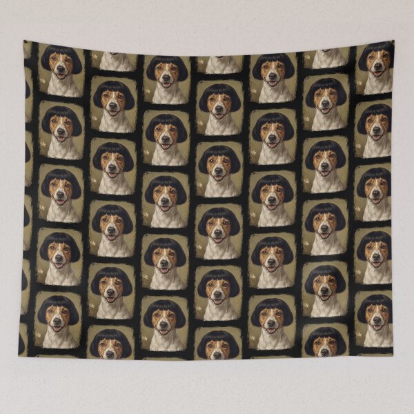 Item preview, Smiling Jack Russell Dog Black Bob Haircut Funny Pet Portrait designed and sold by d247.