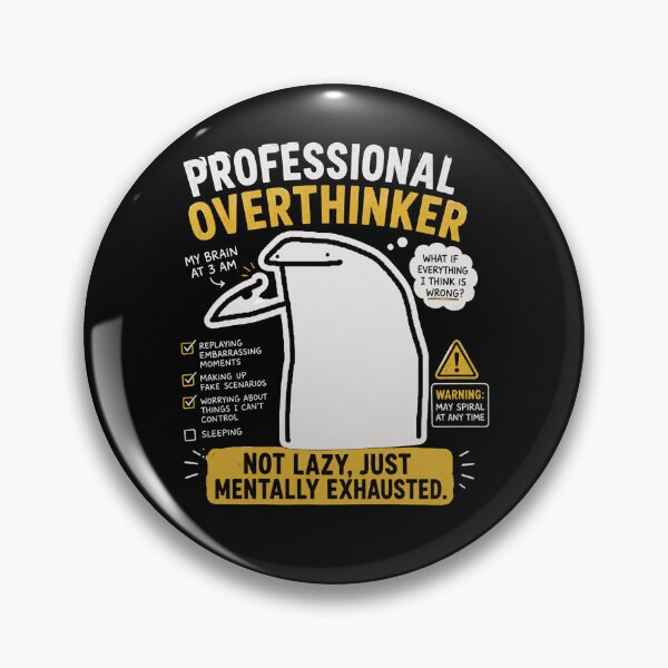 Item preview, Professional Overthinker - Mentally Exhausted 3 AM Brain Meme Shirt designed and sold by Soffar-So-good.