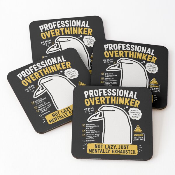 Item preview, Professional Overthinker - Mentally Exhausted 3 AM Brain Meme Shirt designed and sold by Soffar-So-good.