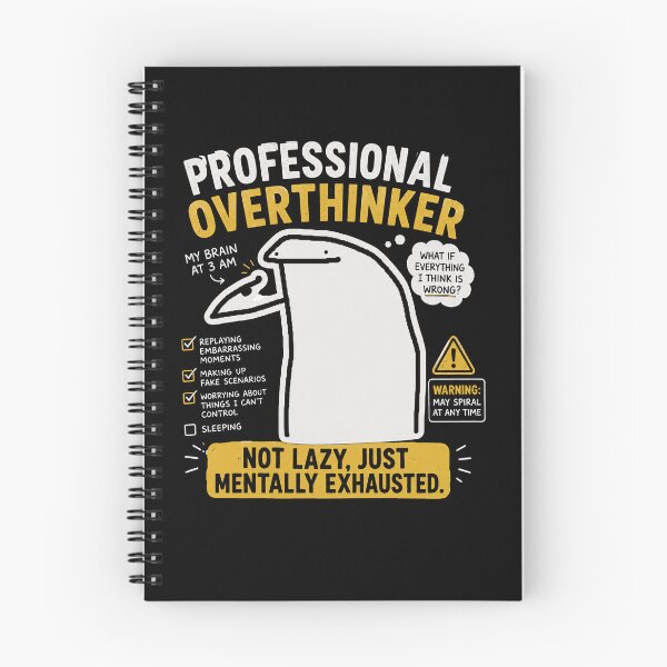 Item preview, Professional Overthinker - Mentally Exhausted 3 AM Brain Meme Shirt designed and sold by Soffar-So-good.