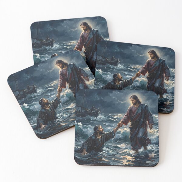 Item preview, Jesus Walking On Water Painting designed and sold by RRRShop.