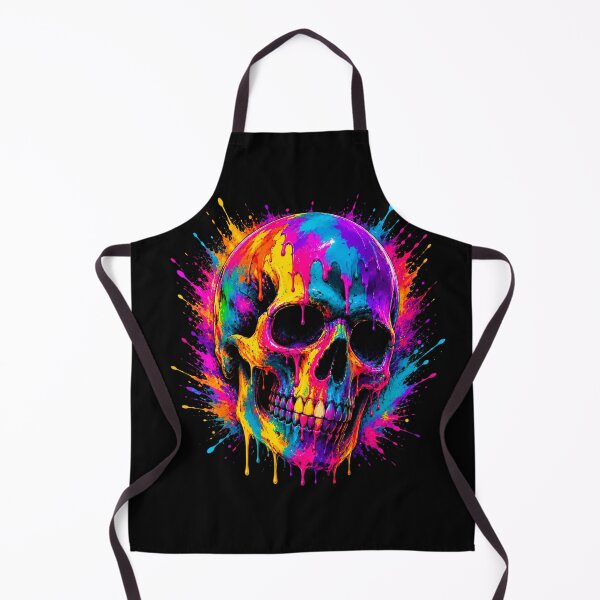 Item preview, Paint splattered blue skull designed and sold by Elisa Miller.