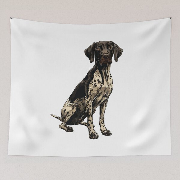 Item preview, Black German Shorthaired Pointer Dog Illustration designed and sold by whyitsme.