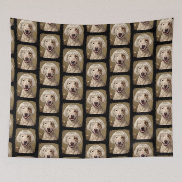 Item preview, Smiling Bull Terrier Dog White Bob Wig Funny Portrait designed and sold by d247.
