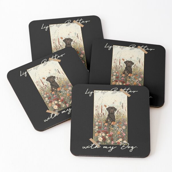 Item preview, Funny Chocolate Labrador Life is Better Floral Cottagecore Mom Dad Kids designed and sold by rafaeltto.