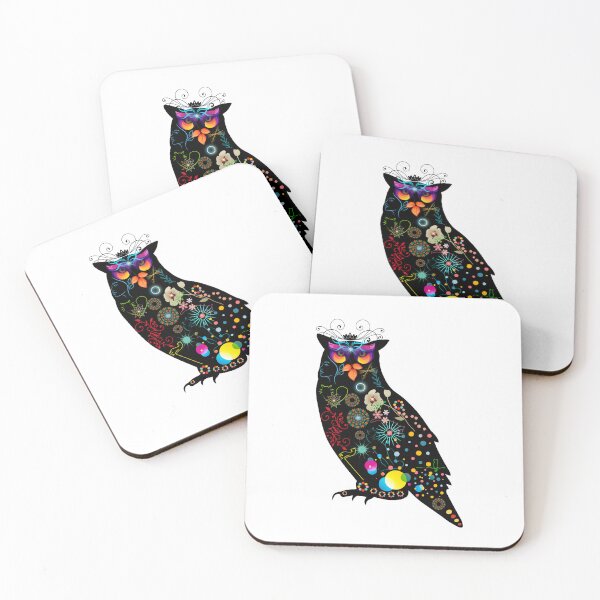 Item preview, Mystical Neon Owl | Psychedelic Floral Night Creature Art designed and sold by GorinART.