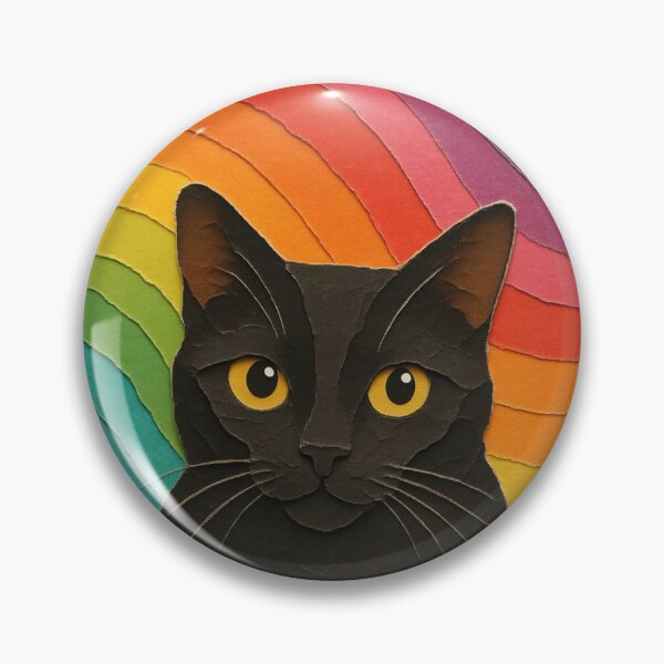 Item preview, Retro Rainbow Black Cat Sticker | Paper Cut Style Cat Art | Colorful Cat Lover Design | House Panther Aesthetic designed and sold by The Sandy Design Store.