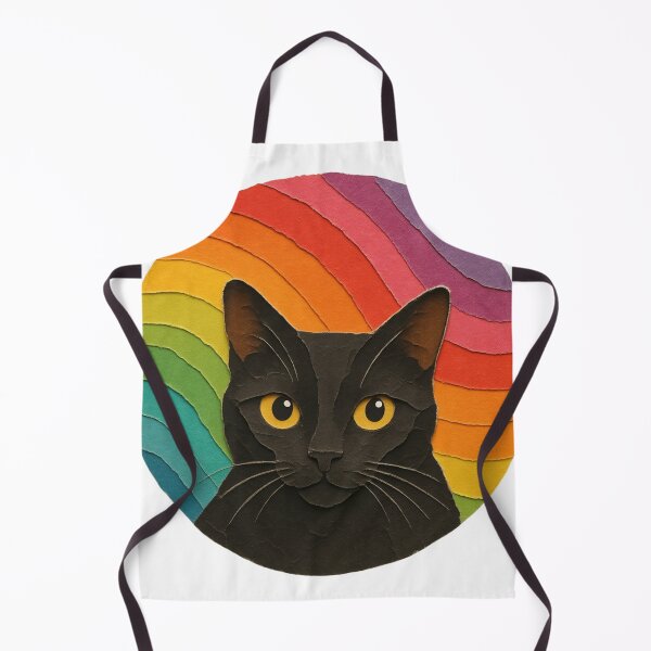 Item preview, Retro Rainbow Black Cat Sticker | Paper Cut Style Cat Art | Colorful Cat Lover Design | House Panther Aesthetic designed and sold by The Sandy Design Store.