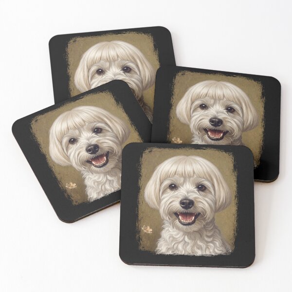 Item preview, Smiling Fluffy Maltese Poodle Dog Portrait with Bangs Art designed and sold by d247.