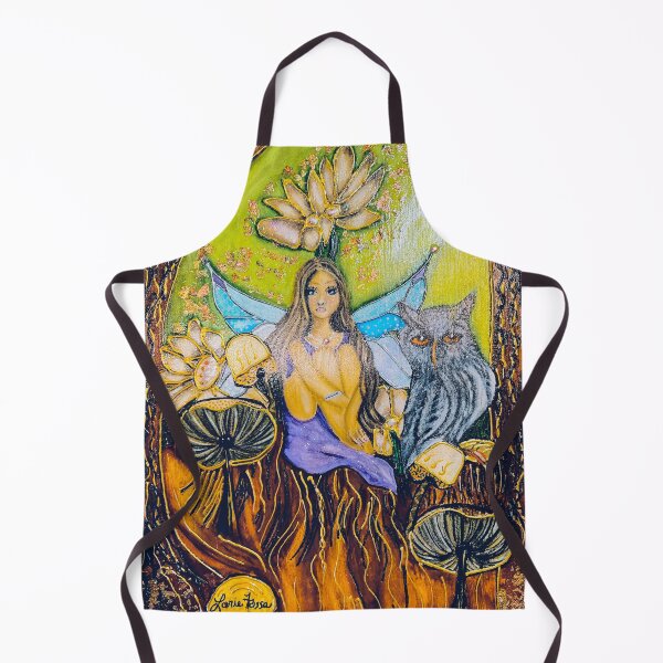 Item preview, Fairy with Owl in Enchanted Mushroom Forest designed and sold by LorieFossaArt.