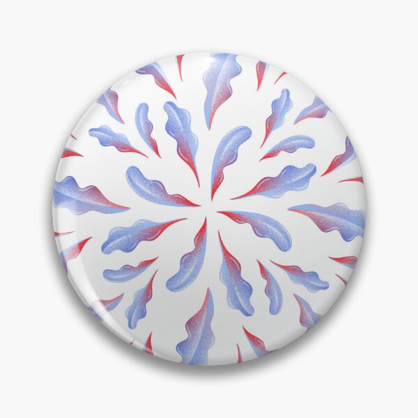 Item preview, Abstract Blue and Red Leaf Pattern - Modern Boho Botanical Art designed and sold by GeoandHome.