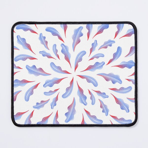 Item preview, Abstract Blue and Red Leaf Pattern - Modern Boho Botanical Art designed and sold by GeoandHome.
