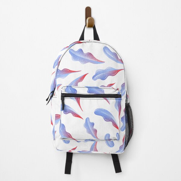 Item preview, Abstract Blue and Red Leaf Pattern - Modern Boho Botanical Art designed and sold by GeoandHome.