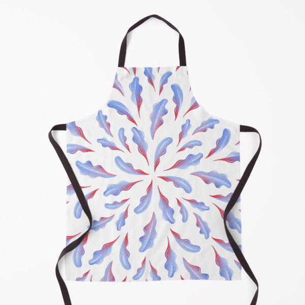 Item preview, Abstract Blue and Red Leaf Pattern - Modern Boho Botanical Art designed and sold by GeoandHome.