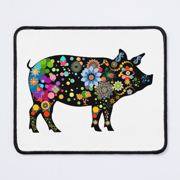 Item preview, Psychedelic Floral Pig | Colorful Boho Animal Art designed and sold by GorinART.