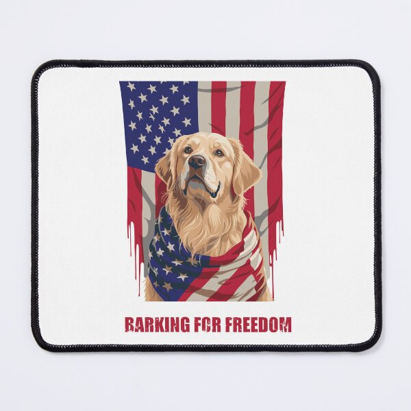 Item preview, Barking For Freedom Patriotic Golden Retriever American Flag Dog designed and sold by HaweeWear.