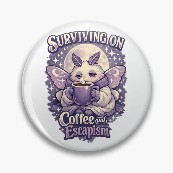 Item preview, Surviving on Coffee and Escapism — Moon Moth Creature designed and sold by Chartreuse Unicorn.