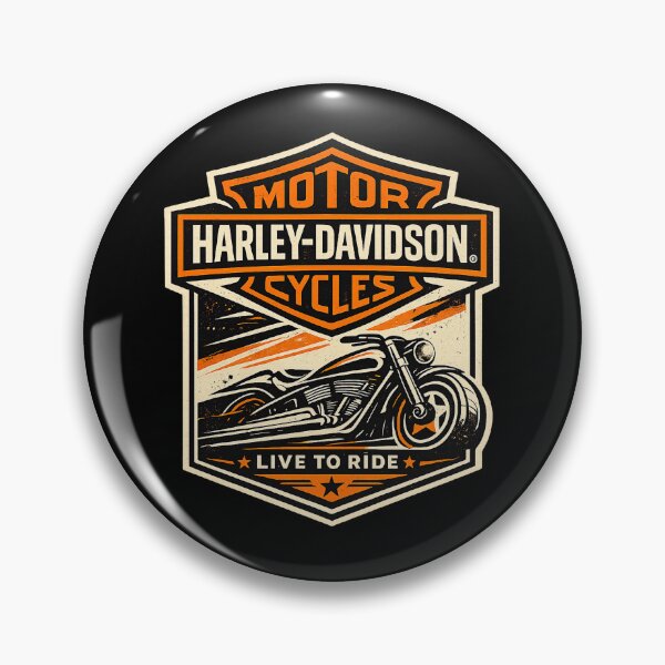 Item preview, Harley Davidson Live to Ride Shield — Retro Vintage Chopper designed and sold by IronRoadCo.