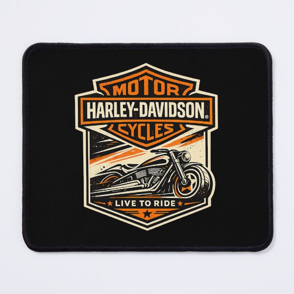 Item preview, Harley Davidson Live to Ride Shield — Retro Vintage Chopper designed and sold by IronRoadCo.
