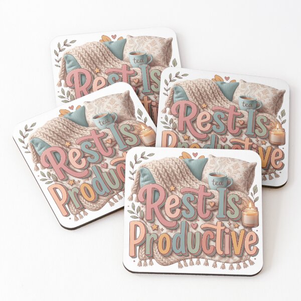 Item preview, Rest Is Productive – Cozy Burnout Recovery Quote Design designed and sold by veloramode.