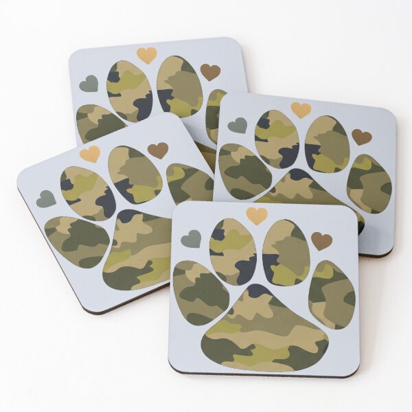 Item preview, Camo paw and hearts designed and sold by Doodles Down South.