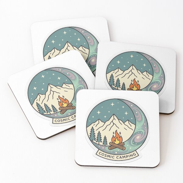 Item preview, Cosmic Camping Mountain Campfire Sticker PNG | Transparent Background designed and sold by arifali786.
