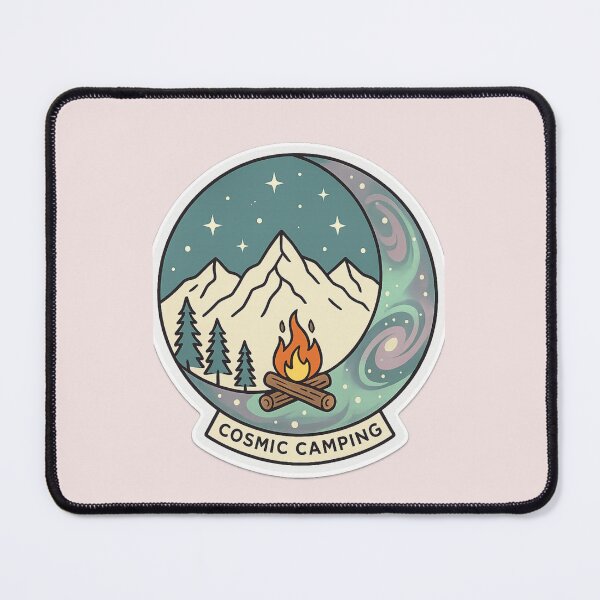 Item preview, Cosmic Camping Mountain Campfire Sticker PNG | Transparent Background designed and sold by arifali786.