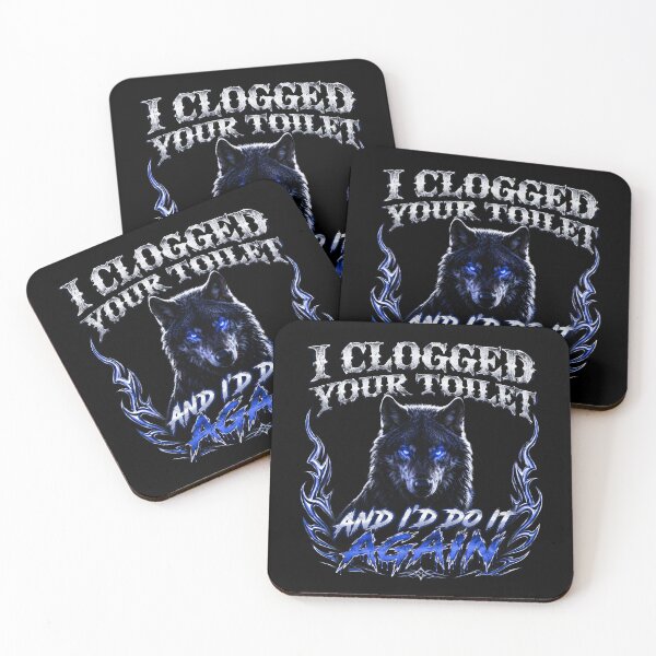 Item preview, I Clogged Your Toilet Funny Wolf Meme Design designed and sold by Lina Caro.