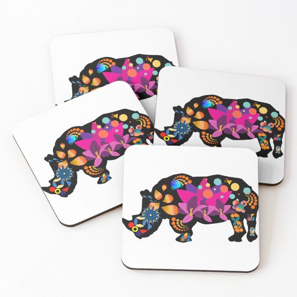 Item preview, Abstract Floral Rhino | Psychedelic Geometric Animal Art designed and sold by GorinART.