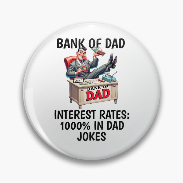 Item preview, Bank of Dad illustration T-shirt | Interest Rates 1000 percent in Dad Jokes designed and sold by SimpleJoy-SJT.