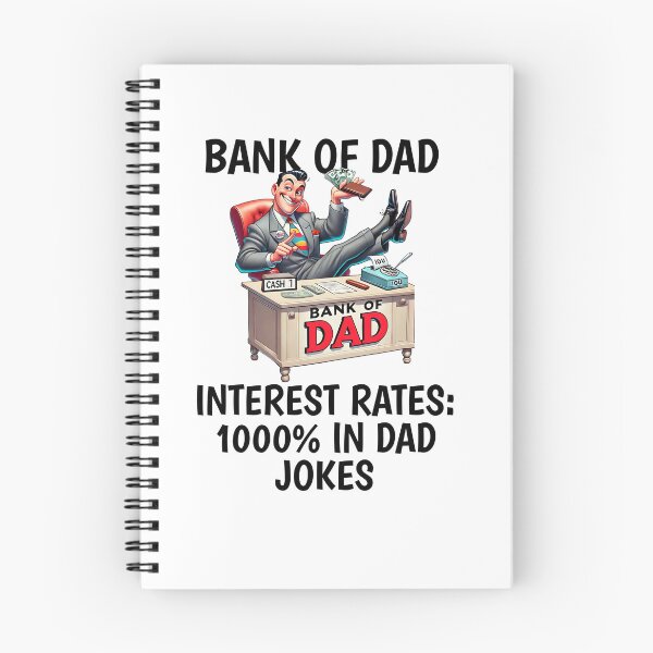 Item preview, Bank of Dad illustration T-shirt | Interest Rates 1000 percent in Dad Jokes designed and sold by SimpleJoy-SJT.