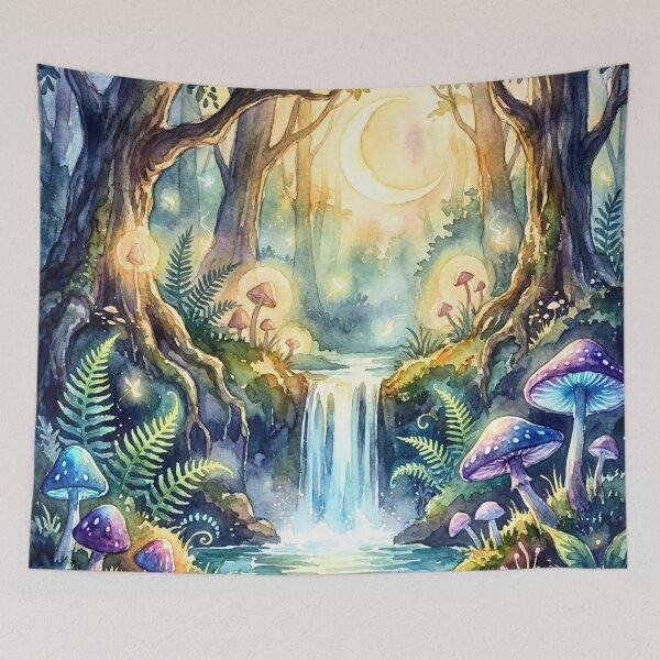 Item preview, Moonlit Fairy Forest Waterfall Dreams designed and sold by Storybook Botanica.