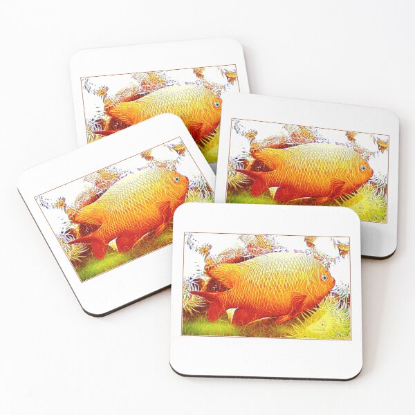 Item preview, Orange Damselfish, Orange Honey Damsel, Tropical Reef Fish designed and sold by AMacGPhilly.