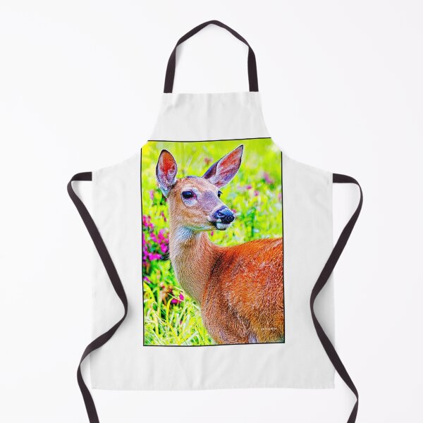 Item preview, Whitetailed Deer, Doe, in a Flowery Field, Digital Illustration designed and sold by AMacGPhilly.