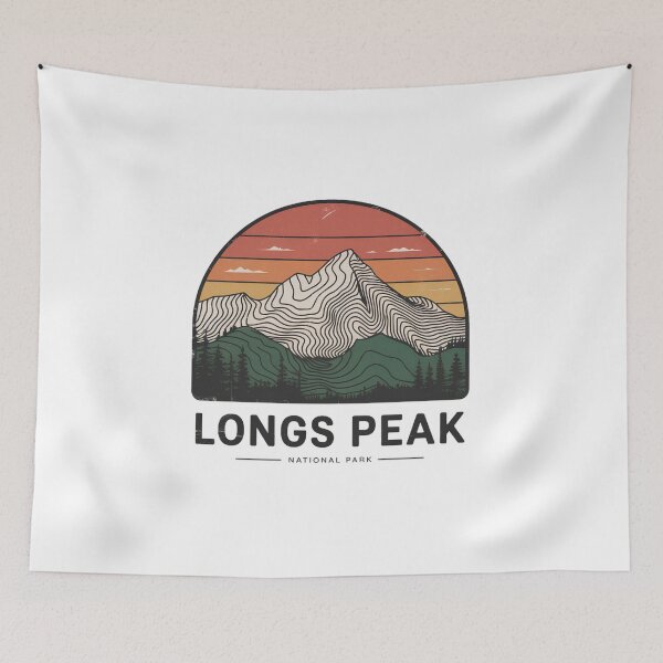 Item preview, Longs Peak National Park Retro Topographic Mountain Design designed and sold by ArcticFoxStudio.