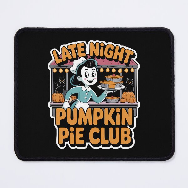 Item preview, Late Night Pumpkin Pie Club Cozy Halloween Baking Design designed and sold by Raw Tigers.