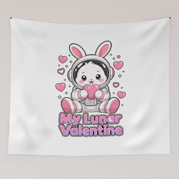 Item preview, My Lunar Valentine Kawaii Astronaut Bunny designed and sold by chattsuede.