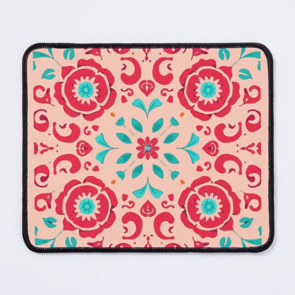 Item preview, Vibrant Symmetrical Folk Art Floral Pattern designed and sold by GeoandHome.