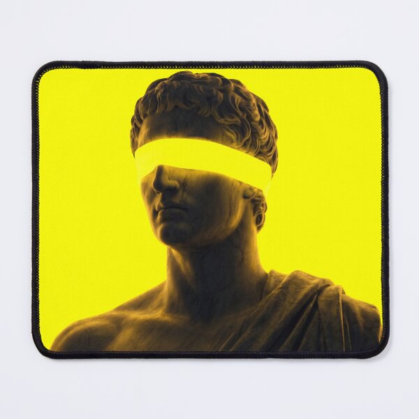 Item preview, Greek Statue with Neon Glowing Blindfold Cyberpunk Classical Vaporwave Art designed and sold by WormJ.