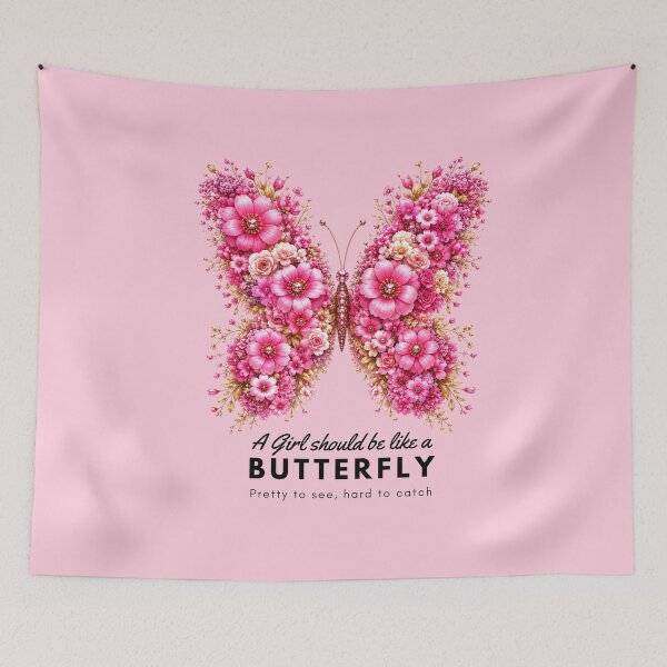 Item preview, Elegant Flower Butterfly Typography designed and sold by DesignByKhayal.