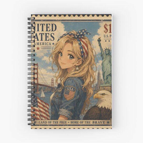 Item preview, Vintage Postage Stamp United States Of America Blonde Anime Girl designed and sold by onlyanimevibes.