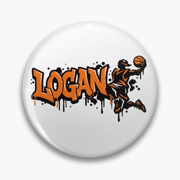Item preview, Logan Basketball Graffiti Street Art Slam Dunk Design designed and sold by digital.stickerperso.com.