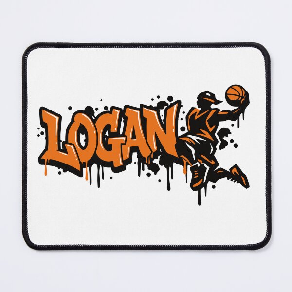 Item preview, Logan Basketball Graffiti Street Art Slam Dunk Design designed and sold by digital.stickerperso.com.