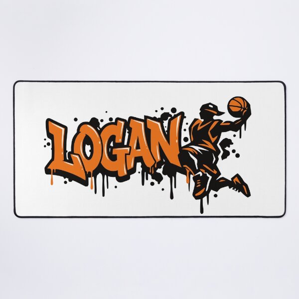 Item preview, Logan Basketball Graffiti Street Art Slam Dunk Design designed and sold by digital.stickerperso.com.