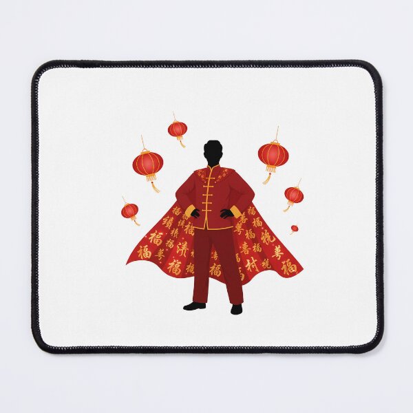 Item preview, Chinese teacher superhero cape characters red gold gift idea designed and sold by language-des.