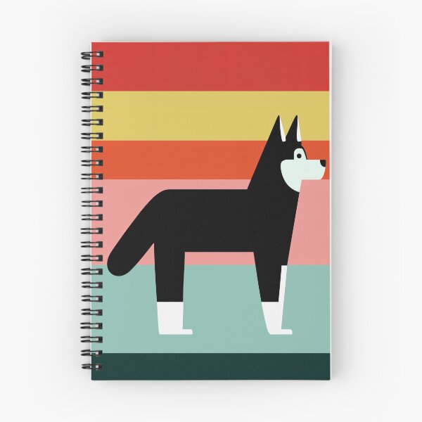 Item preview, stylized Husky on Colorful Stripes designed and sold by lautir.