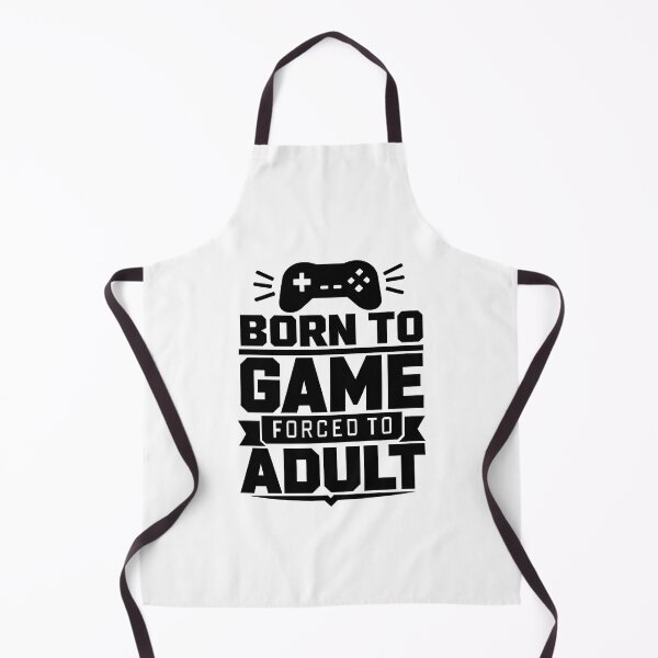 Item preview, Born To Game Forced To Adult Funny Gamer Design (Black On White) designed and sold by LowBatteryShop.
