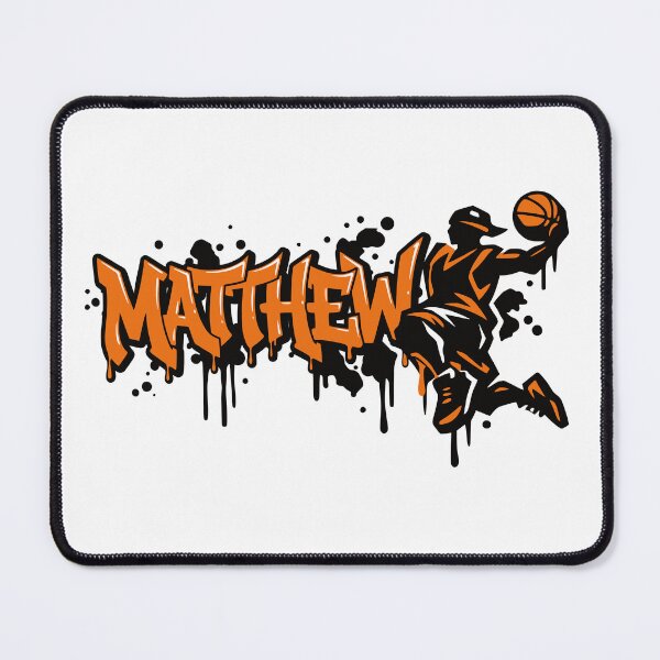 Item preview, Matthew Basketball Graffiti Street Art Slam Dunk Design designed and sold by digital.stickerperso.com.