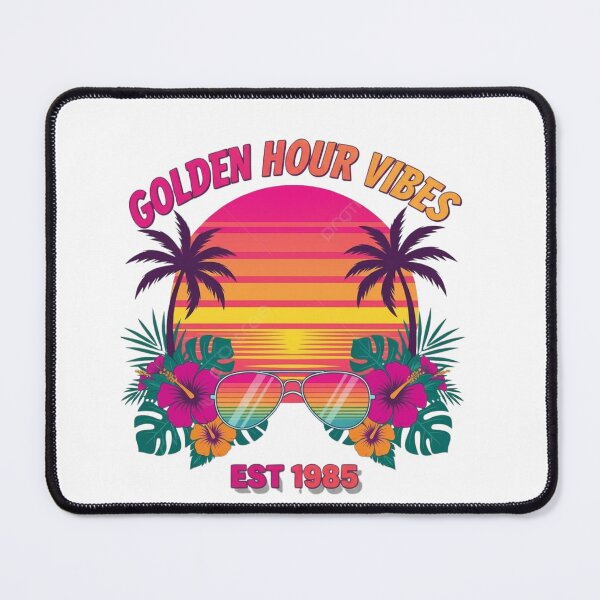 Item preview, Golden Hour Vibes – Retro Tropical Sunset Summer Aesthetic Tee designed and sold by bazstees54.