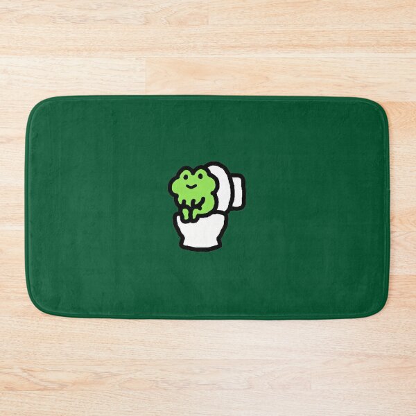 Item preview, Cute Frog Sitting on Toilet Funny Bathroom Cartoon Graphic designed and sold by WormJ.
